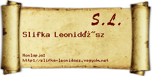 Slifka Leonidász névjegykártya